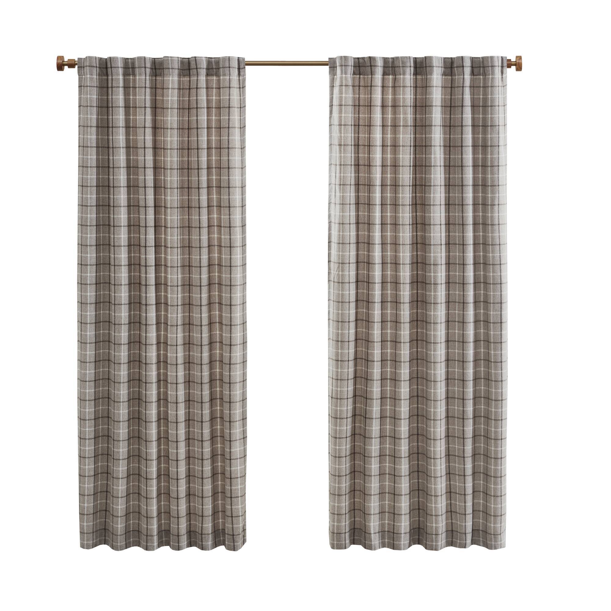 Anaheim - Plaid Rod Pocket And Back Tab Panel Casual - Brown