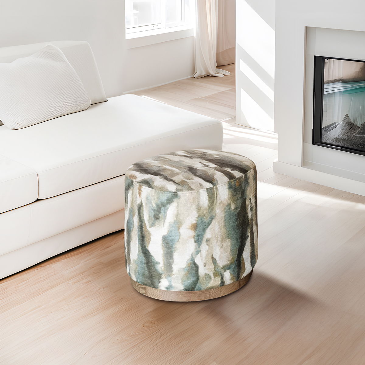 Zoe - Oval Accent Ottoman - Multi