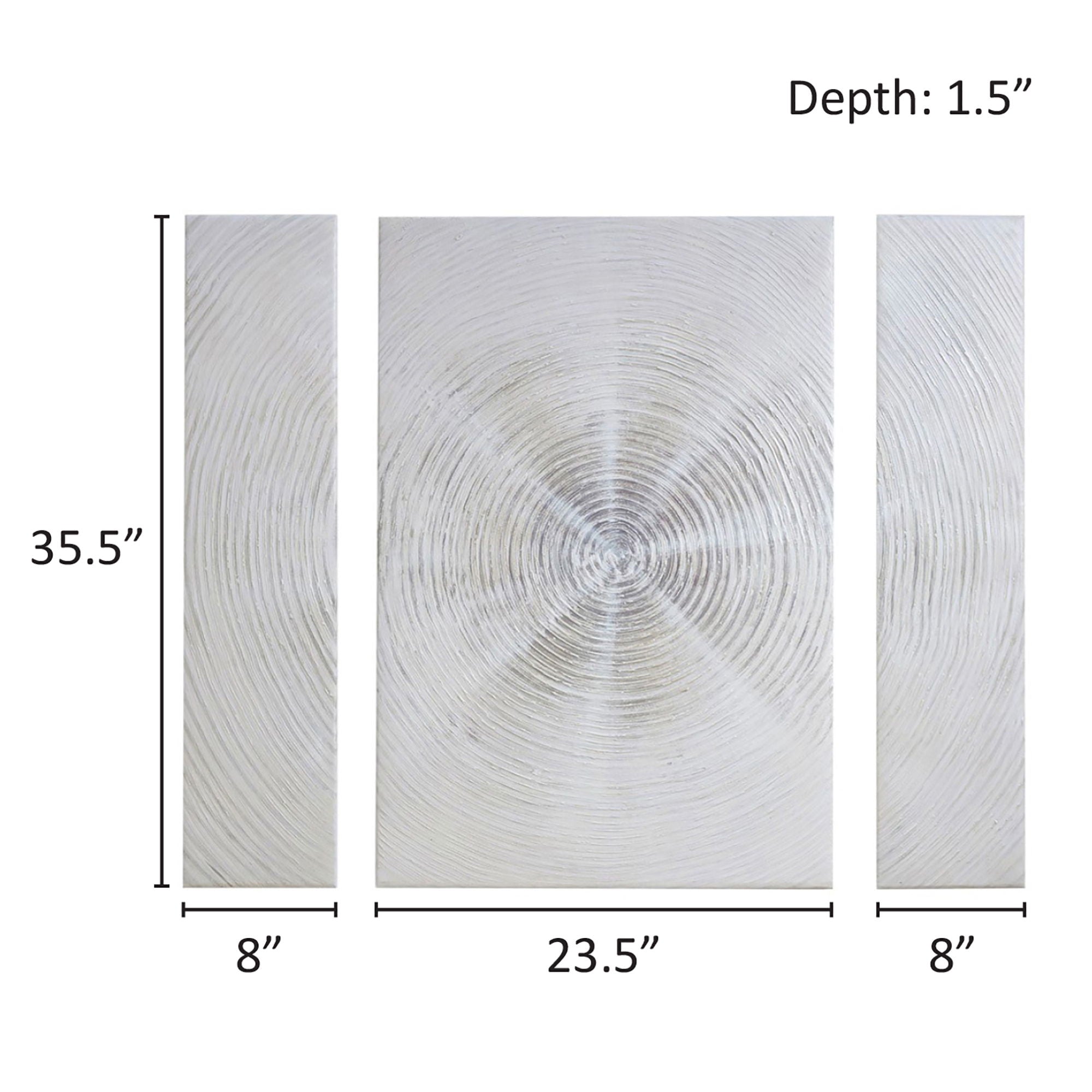 Silver Sand - Hand Embellished Abstract 3-Piece Canvas Wall Art Set - Silver