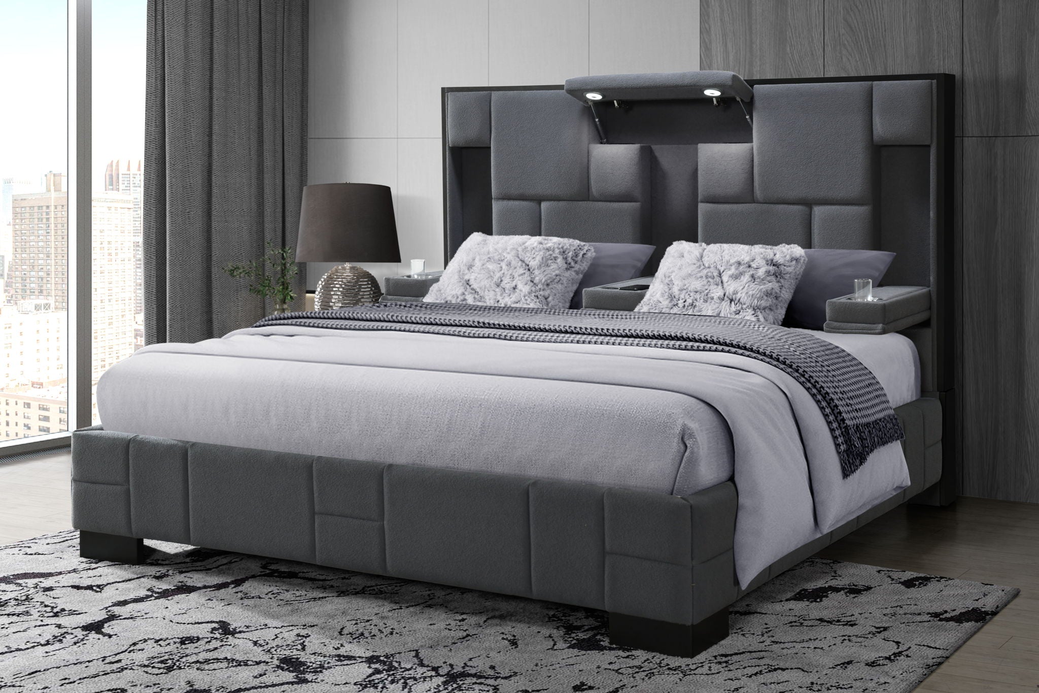Oscar - King Bed Side Rails - Dark Gray