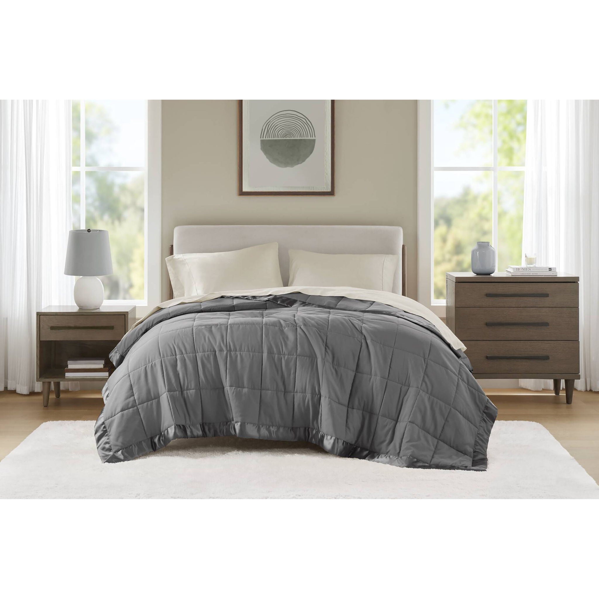 Windom - All Season Hypoallergenic Blanket With 3M Scotchgard - Charcoal