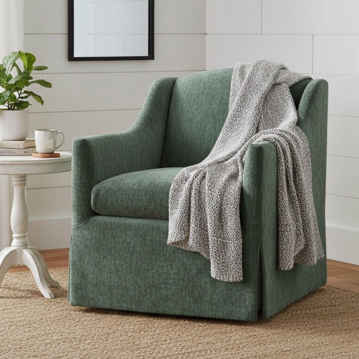 Luisa - Skirted Swivel Accent Chair