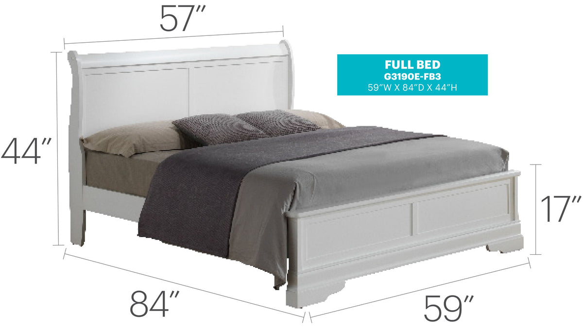 Sleigh Bed With Low Footboard