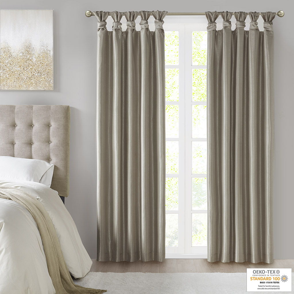Emilia - Twist Tab Total Blackout Window Curtain - Pewter