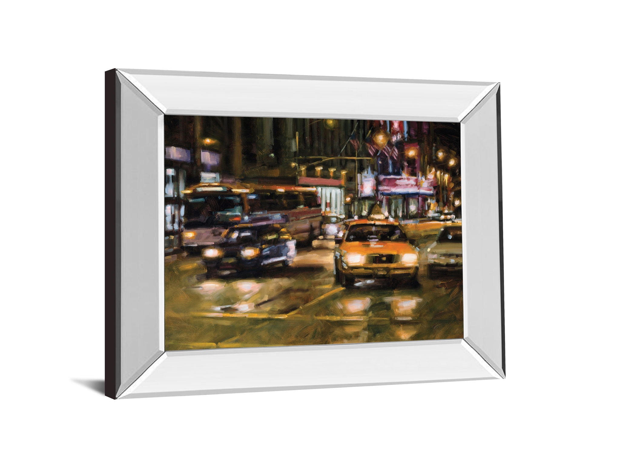 Radio City, New York City By Desmond O'hagan - Mirror Framed Print Wall Art - Light Brown