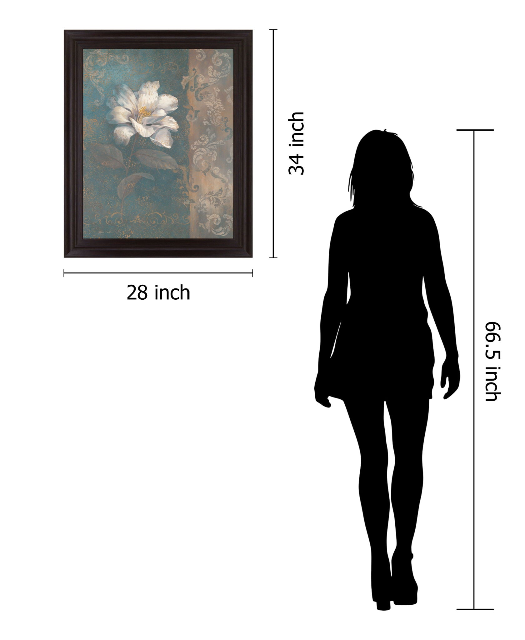 Opaline Majesty - 28" x 34" Framed Wall Art - Blue