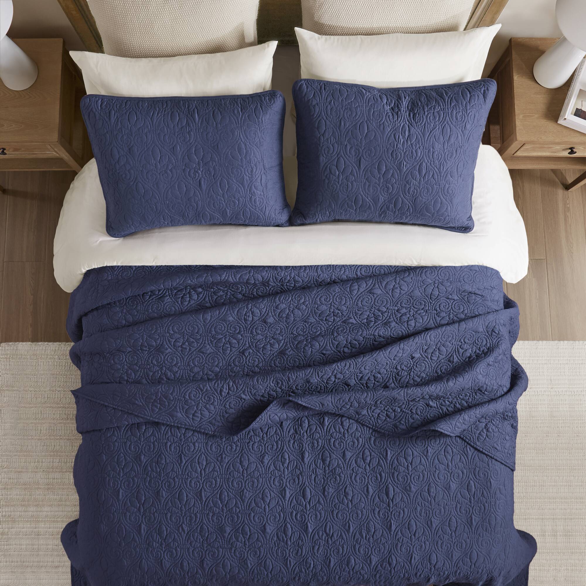 Quebec - Reversible Bedspread Set - Navy