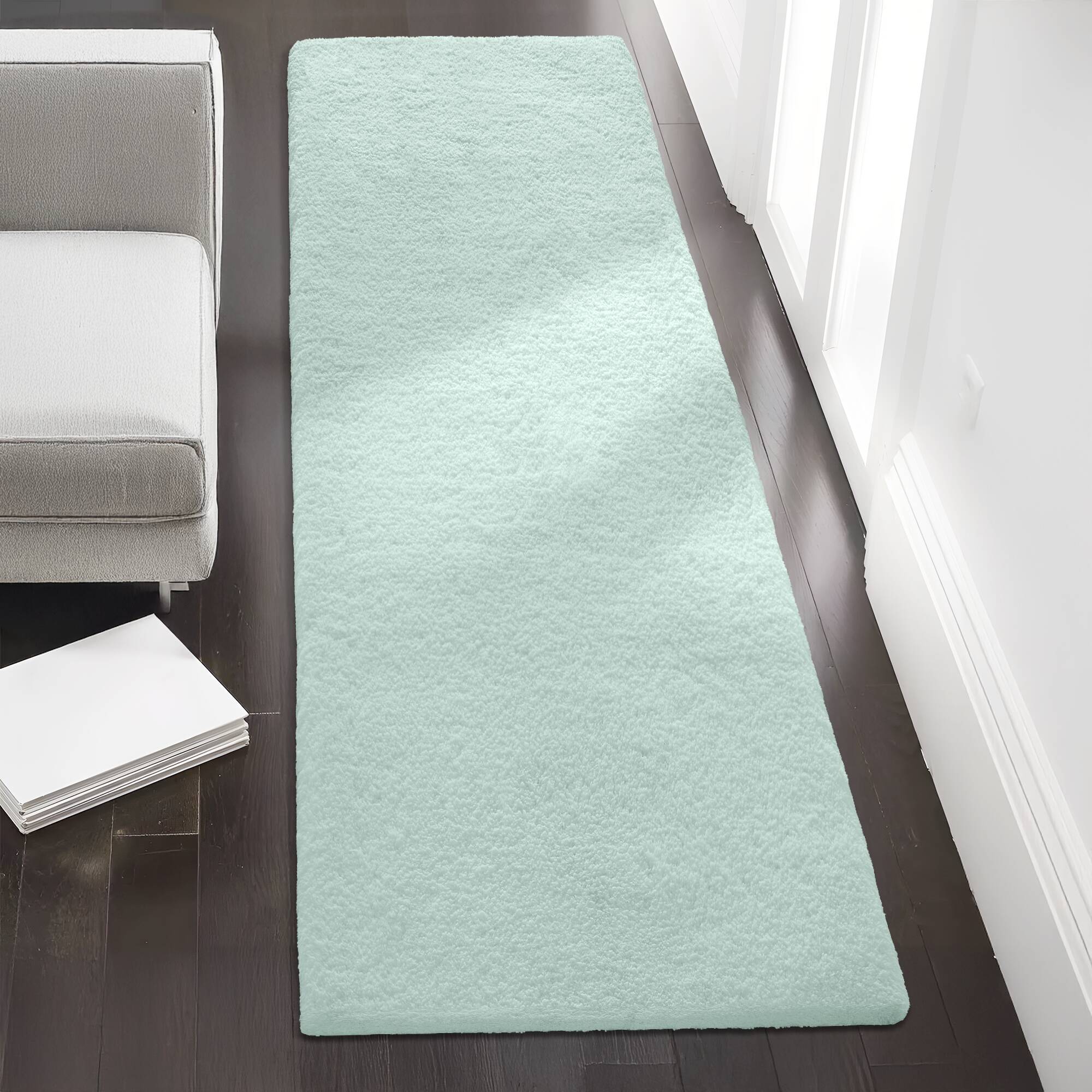 Marshmallow - 20" x 30" Bath Rug - Seafoam