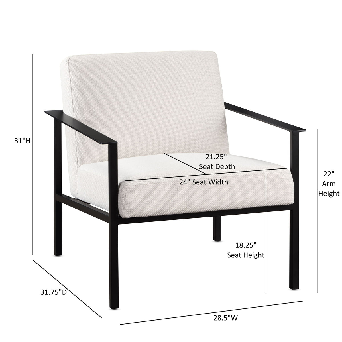 Millie - Stationary Accent Chair - Off White