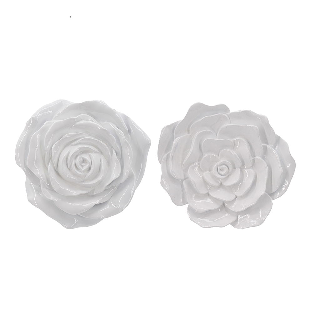 Rose Hanging Wall Accents (Set of 2) - White