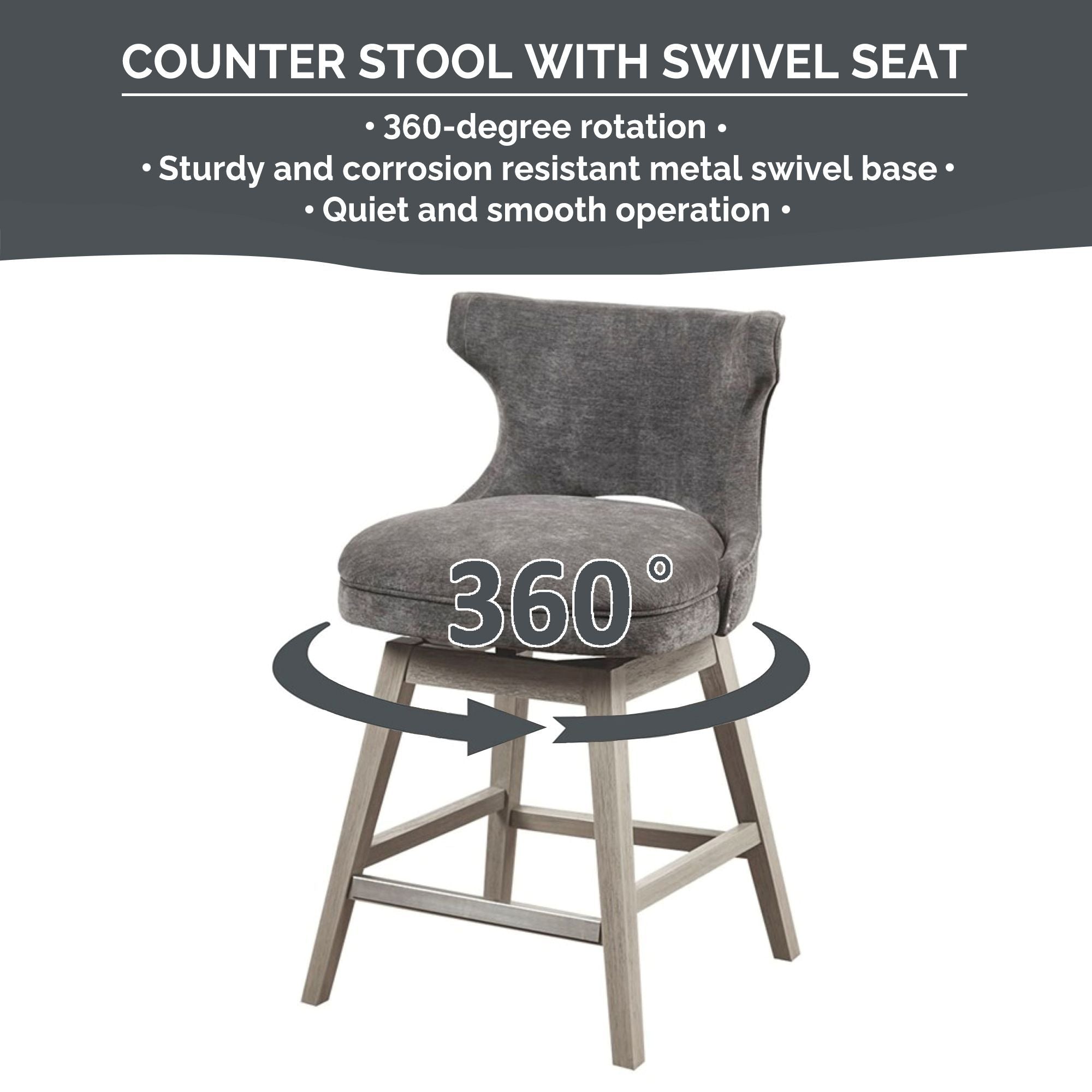 Emmett - 25.75" Swivel Counter Stool - Beige