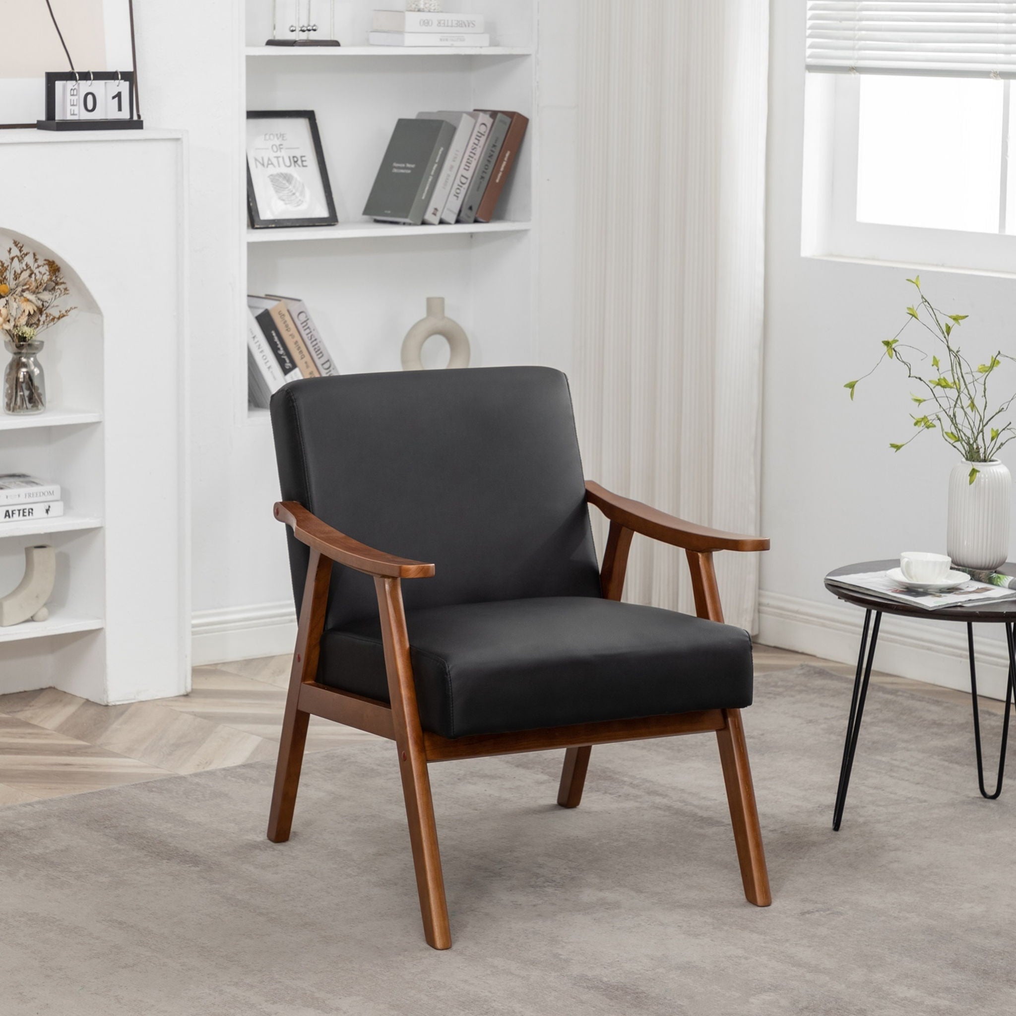 Accent Chair, Classic Mid Century Modern For Extra Seating