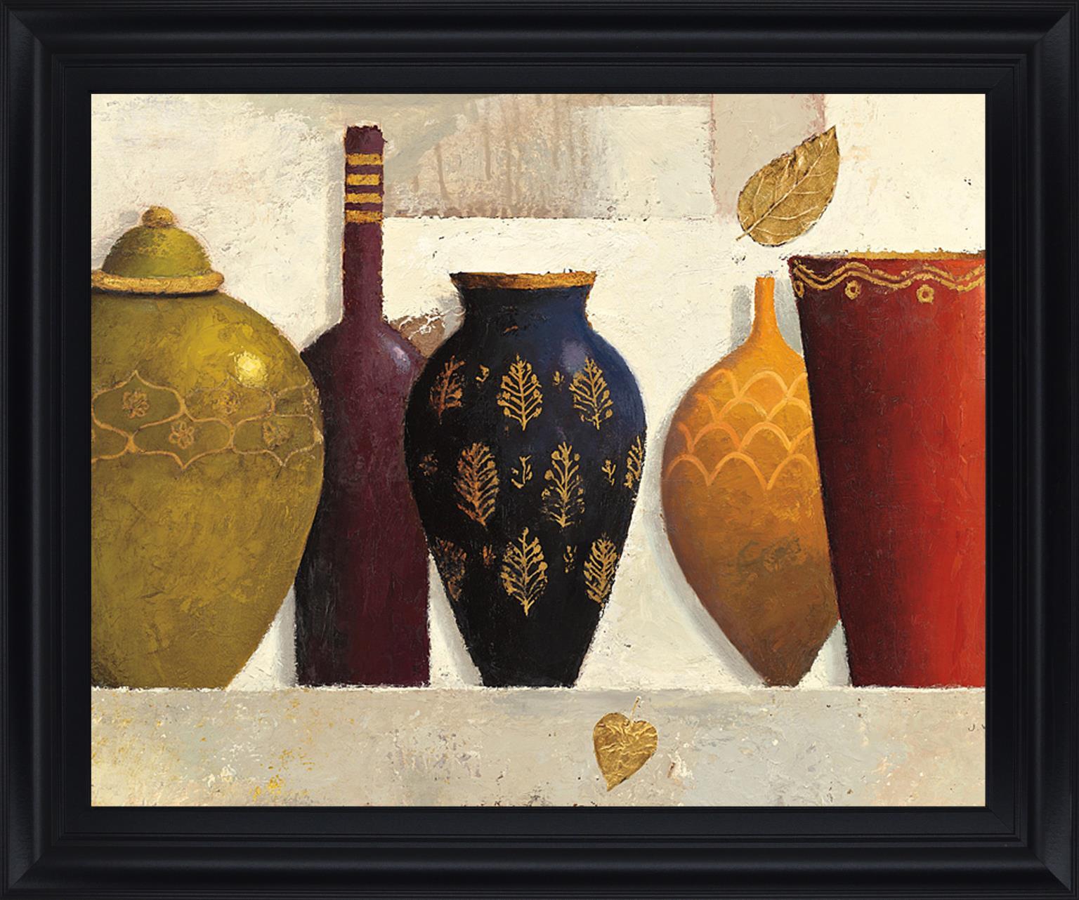 Golden Leaf Display - 28" x 34" Framed Wall Art - Gold