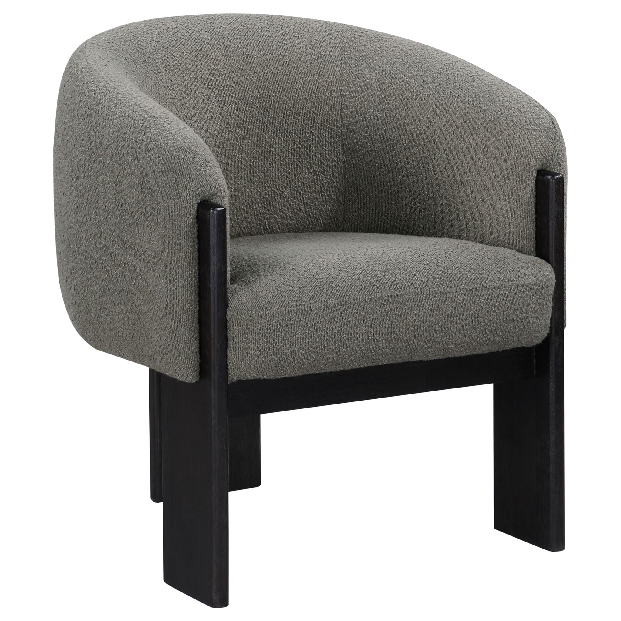 Maciel - Upholstered Barrel Back Accent Chair - Mushroom