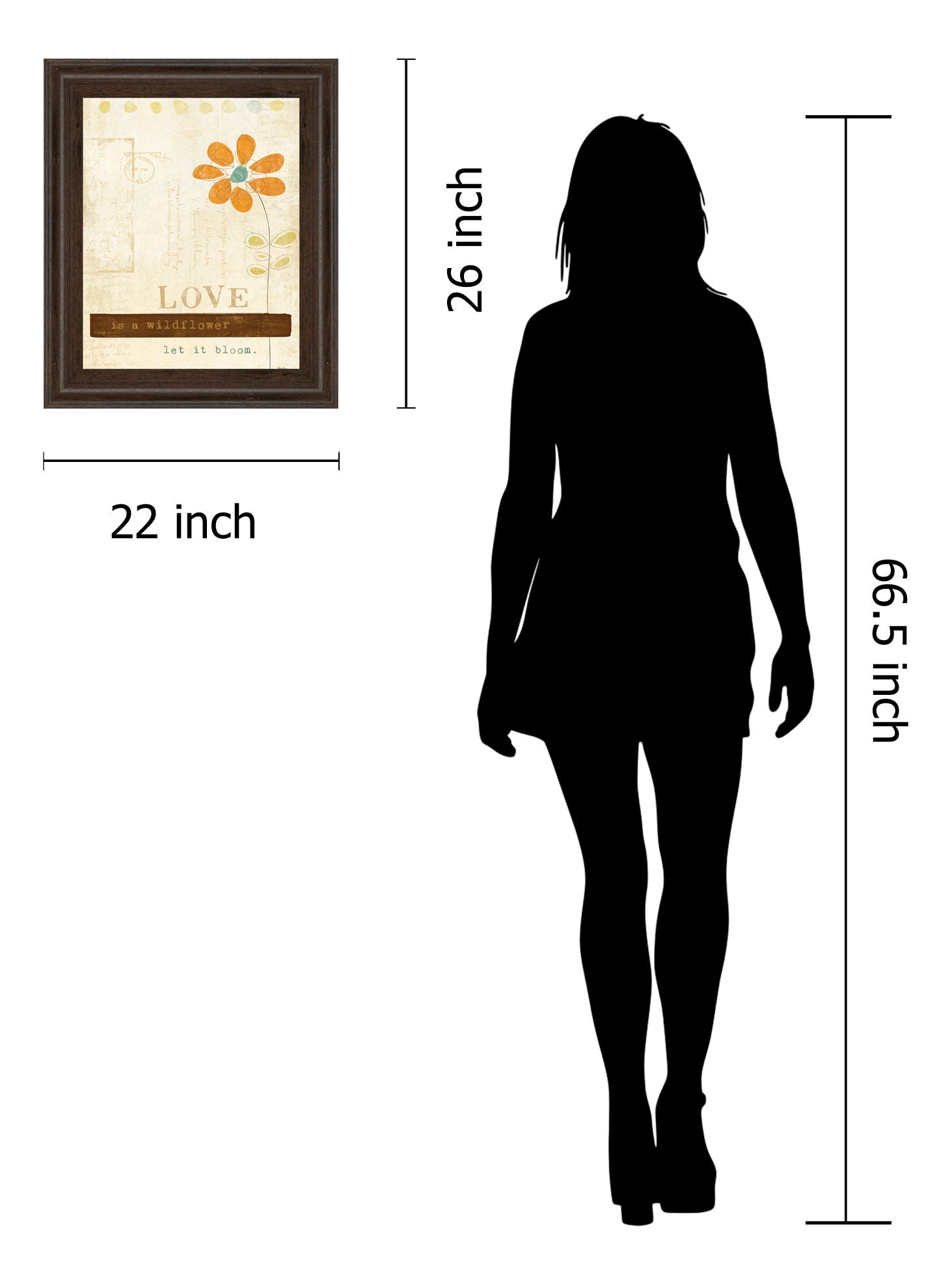 Let Love Bloom By Mollie B - Framed Print Wall Art - Beige
