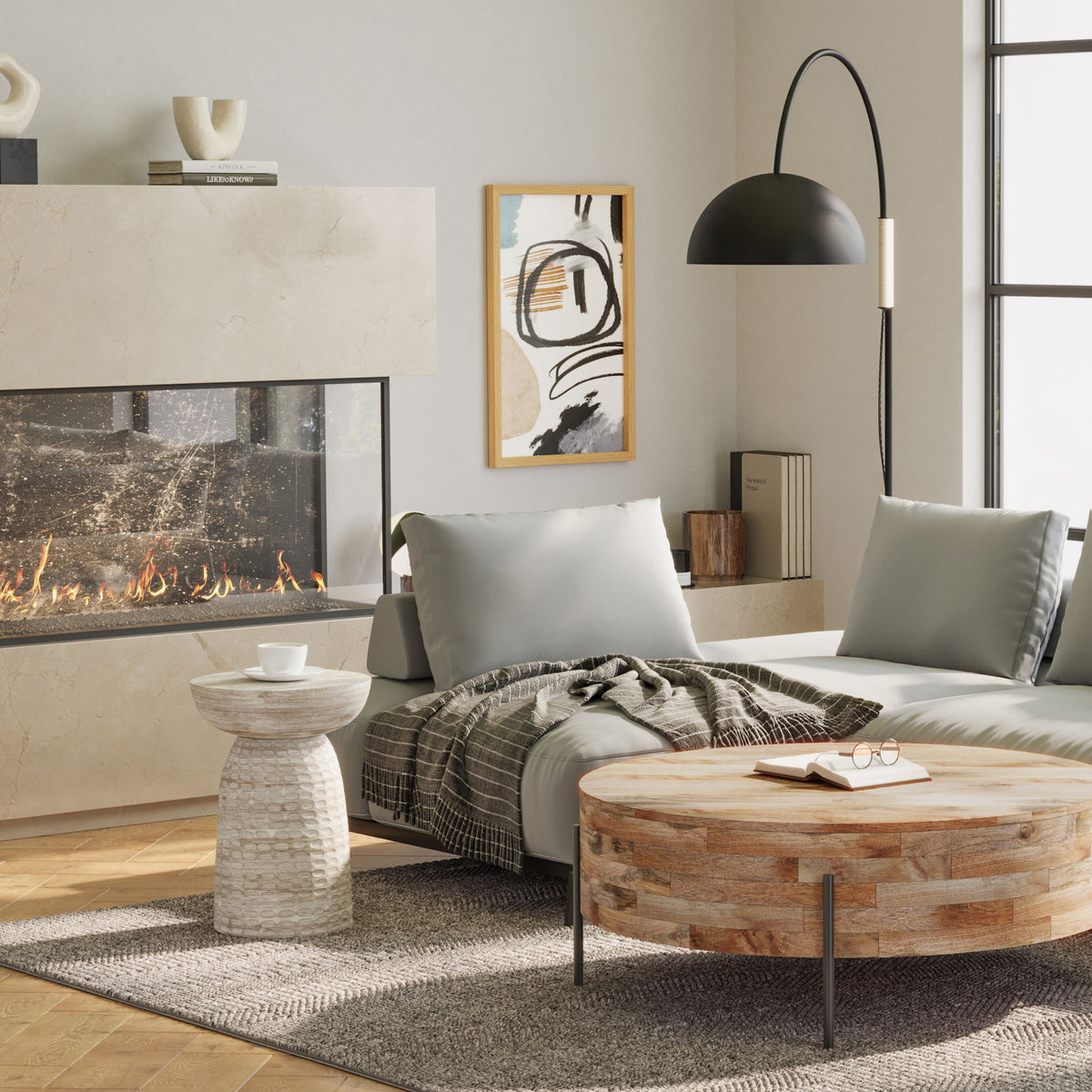 Boyd - Accent Table - White Wash