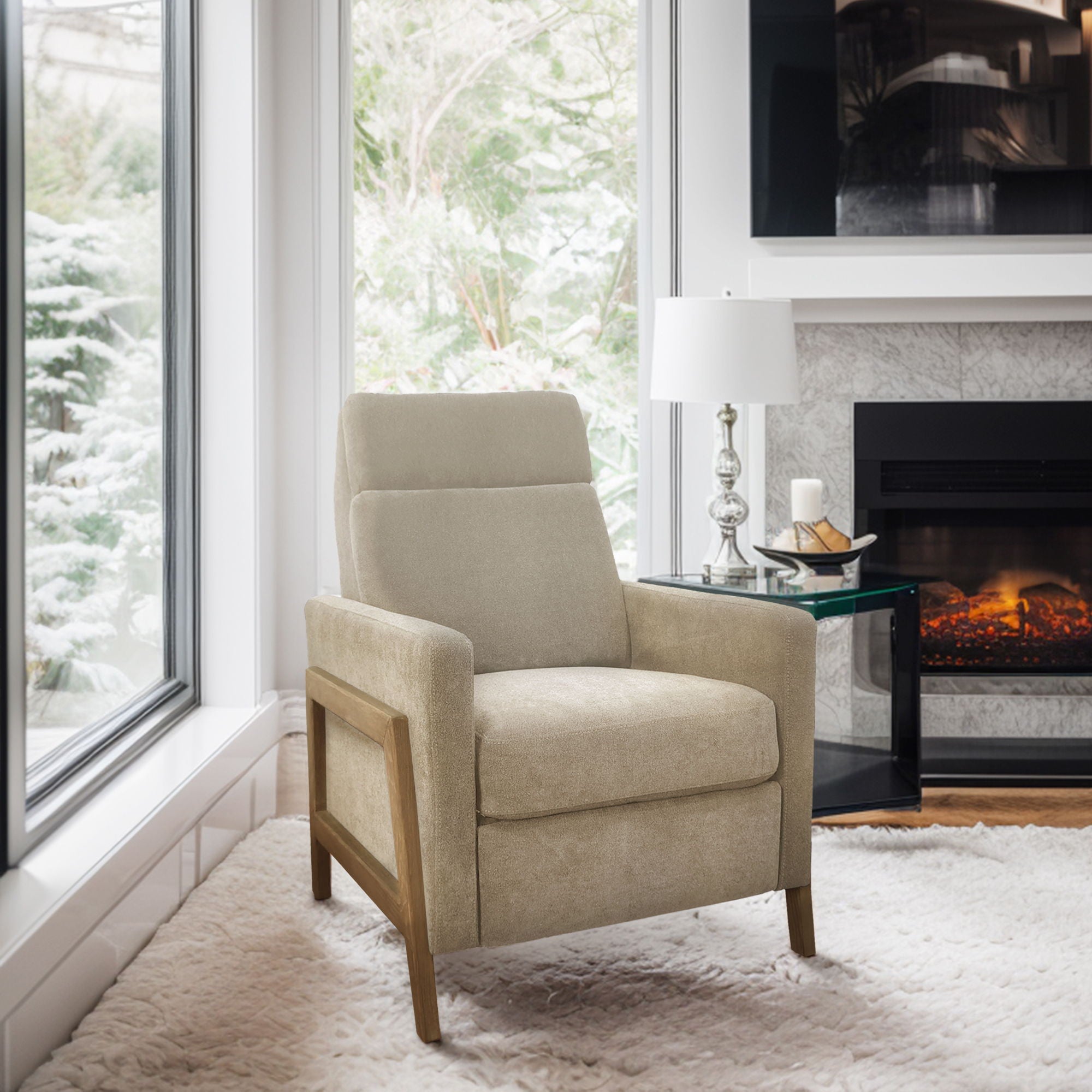 Luna - Recliner With Frame - Beige