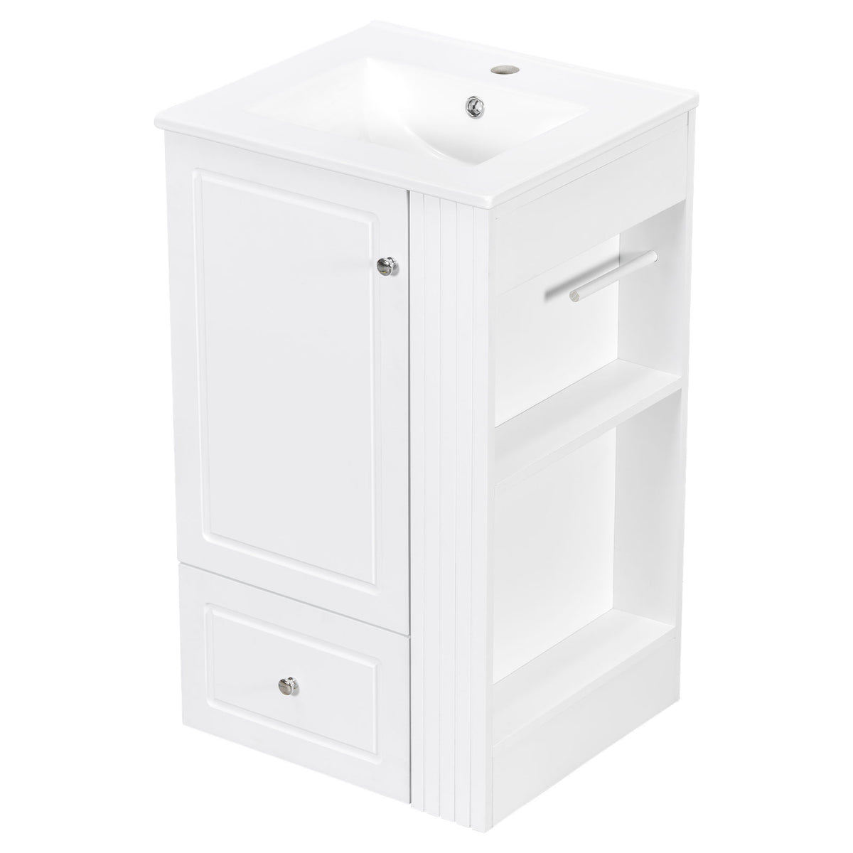 Modern Freestanding Bathroom Vanity With Sink, Soft-Close Drawer, Towel Bar