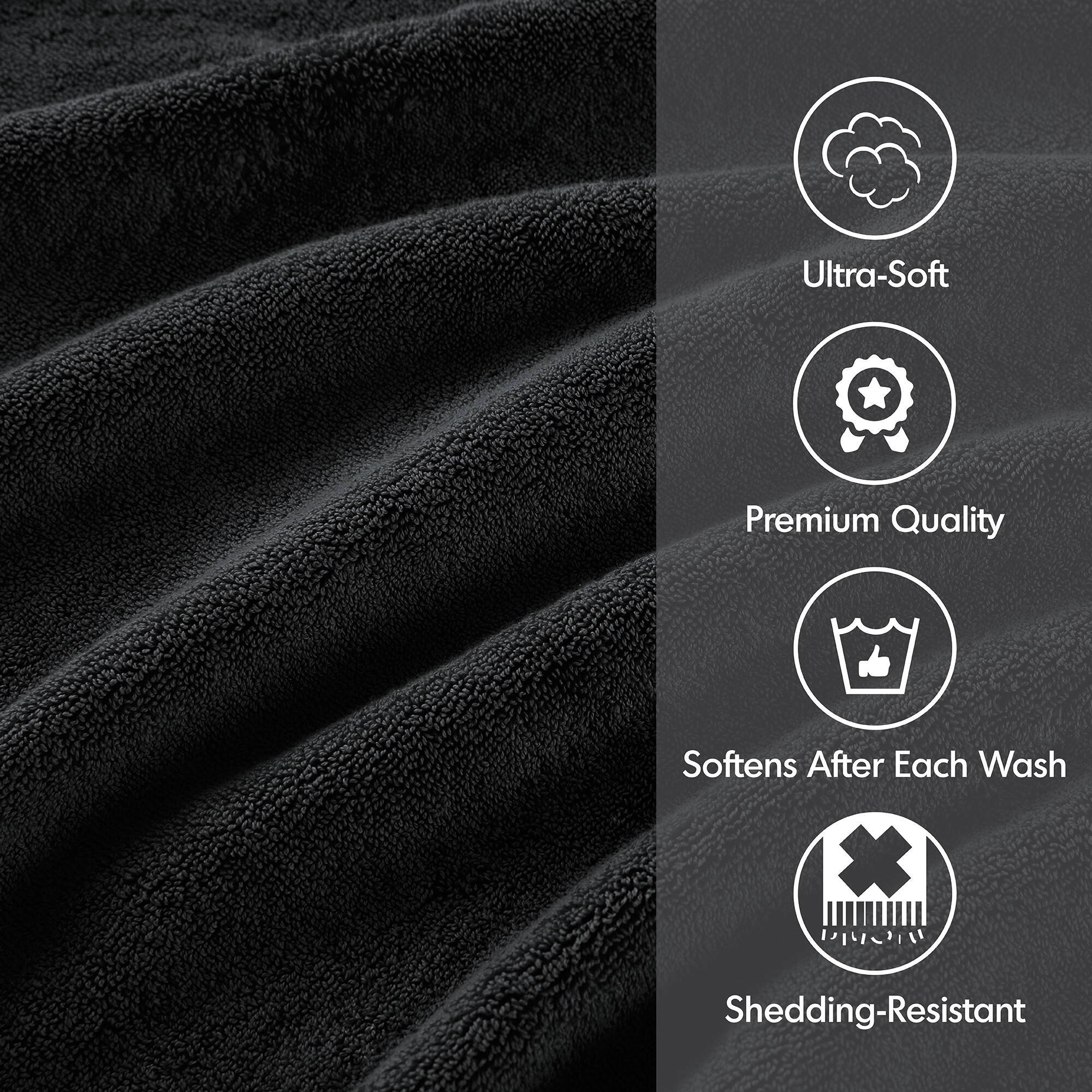 800GSM - Ultra-Soft Absorbent Towel Set - Black