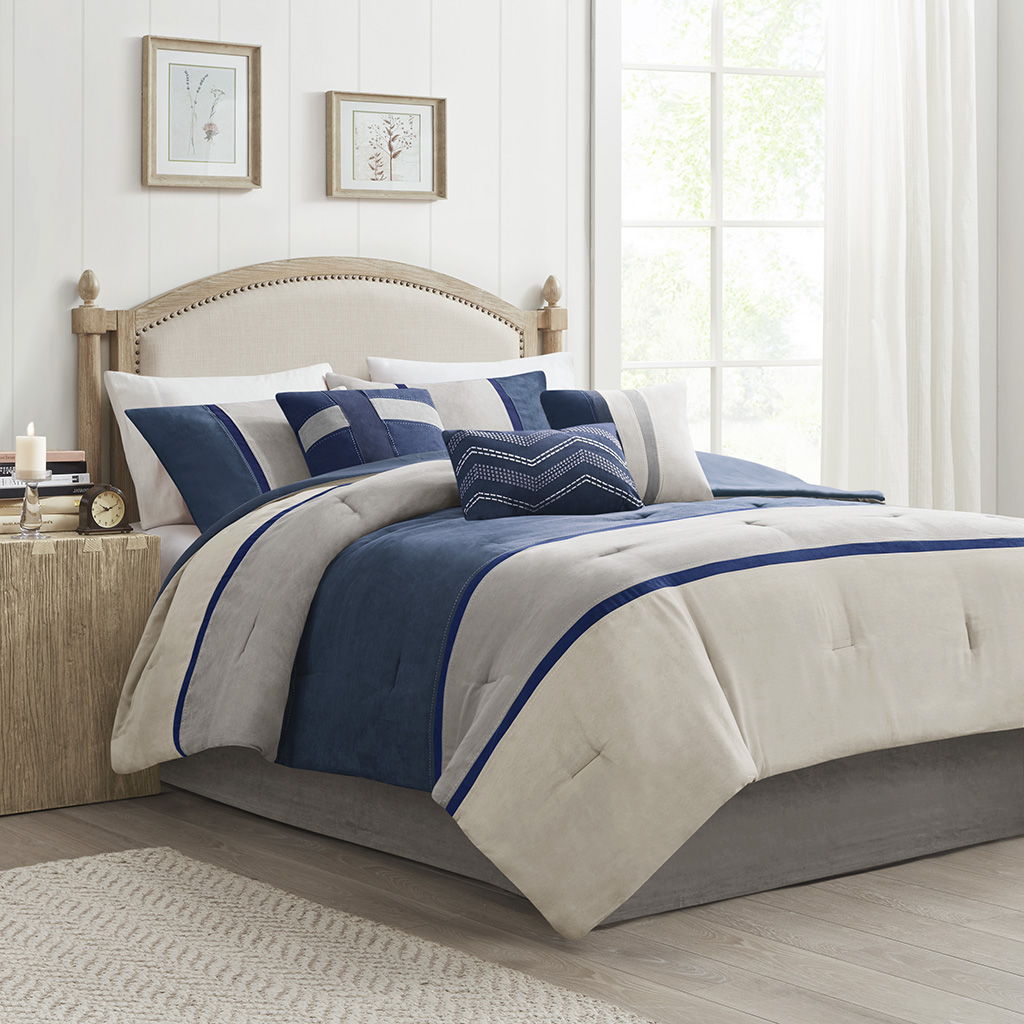 Palisades - Queen 7 Piece Comforter Set - Blue