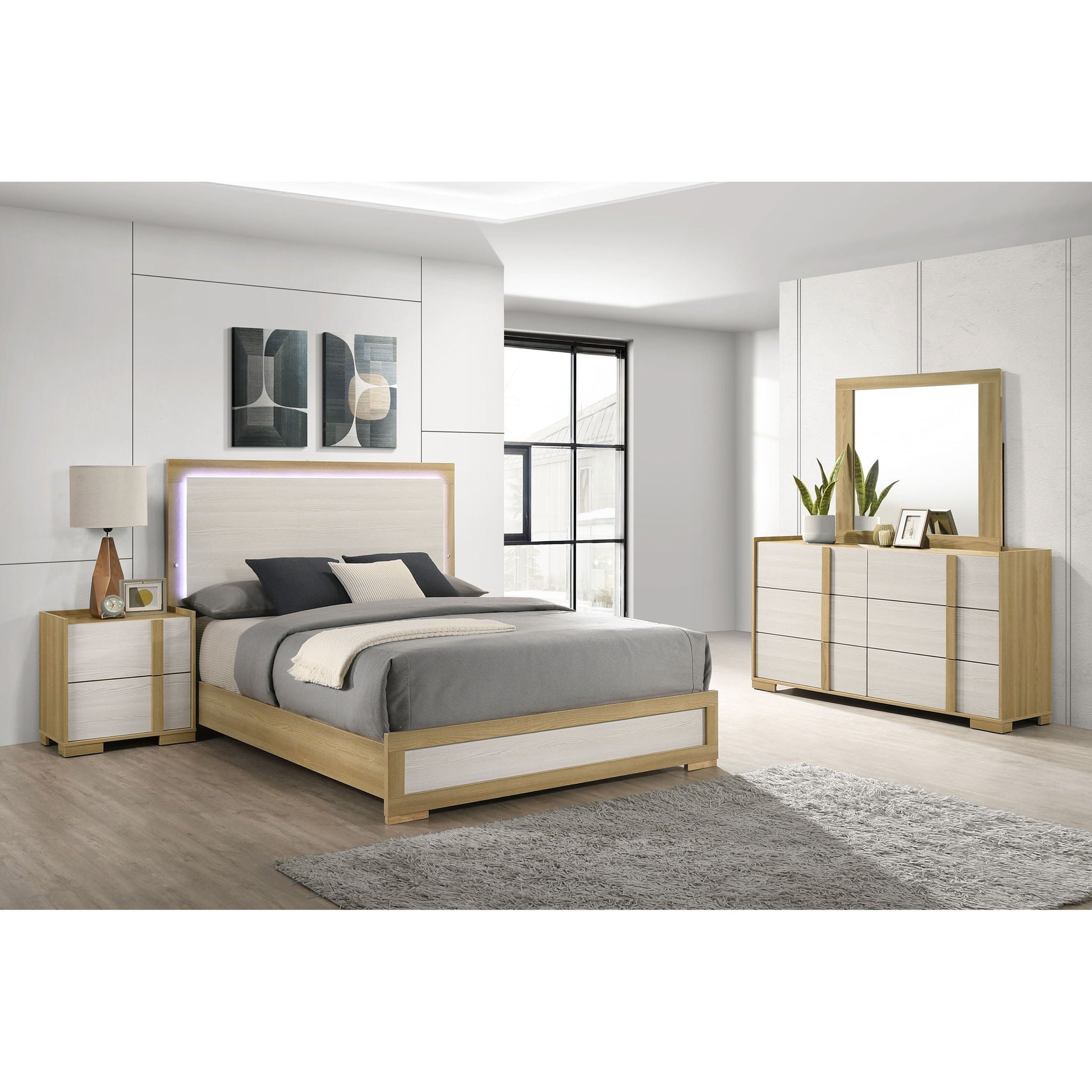 Lincoln - Bedroom Set With LED Headboard