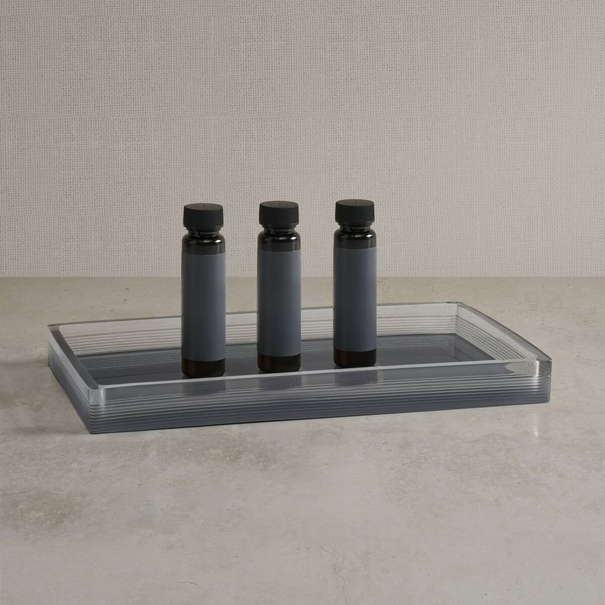 Clear Resin - Bath Accessories Set - Charcoal Mist