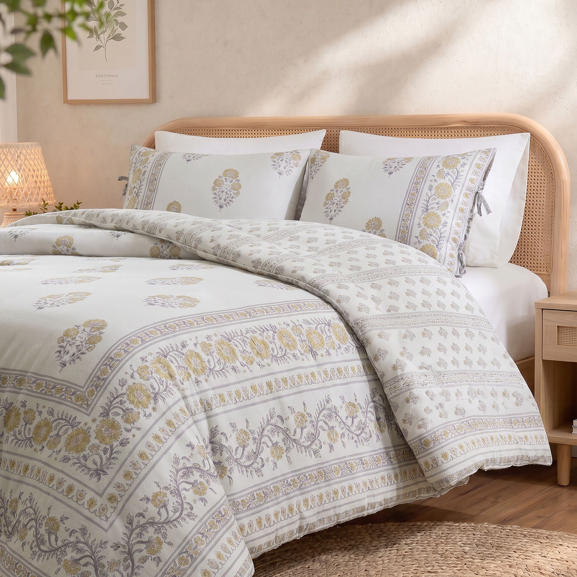 Thalia - King/California King Duvet Set - Blush/Gold
