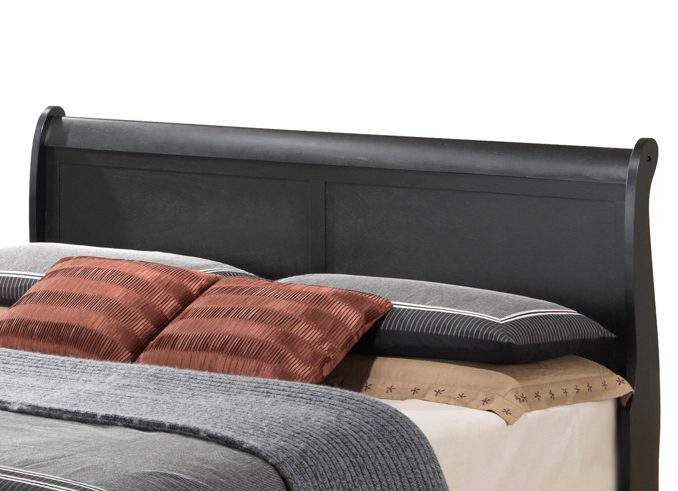 Upholstered Panel Sleigh Bed Design