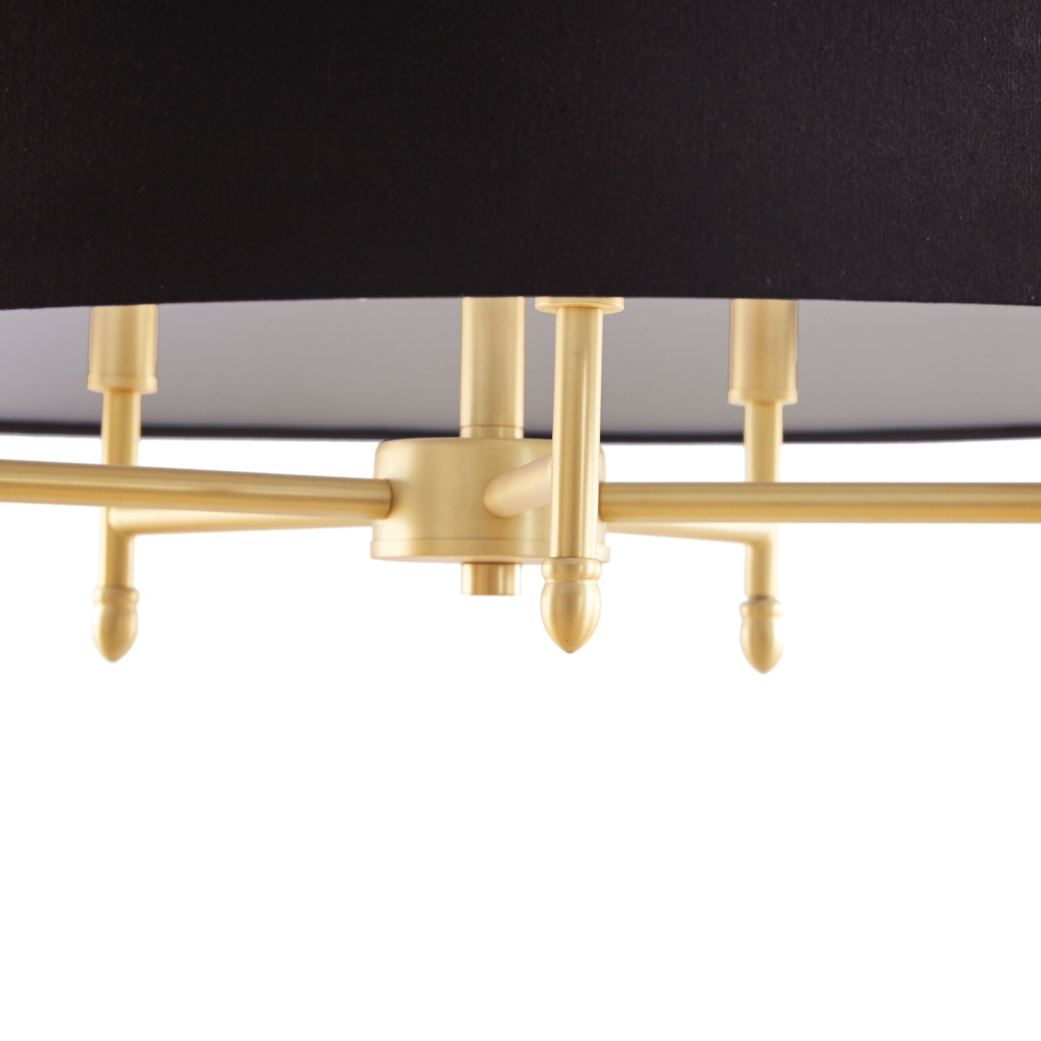 Presidio - 5-Light Black Drum Shade Chandelier - Gold / Black