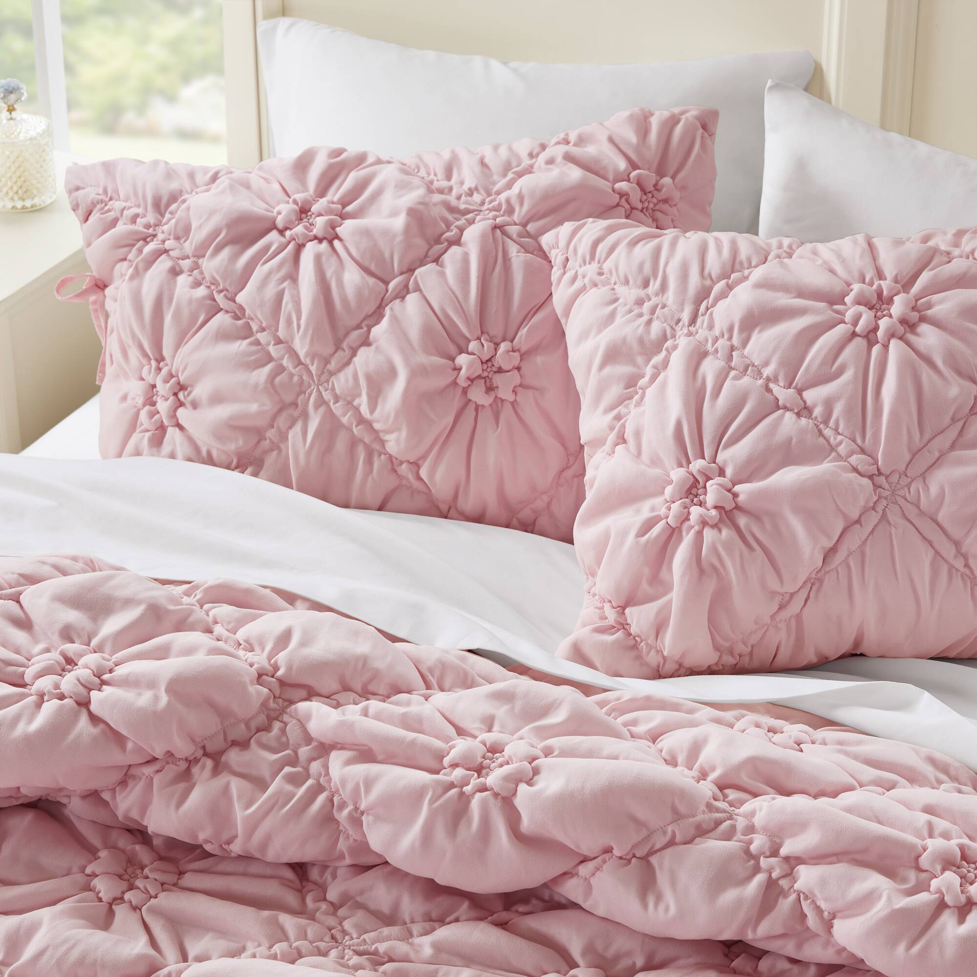 Lily - King 3 Piece Comforter Set - Pink