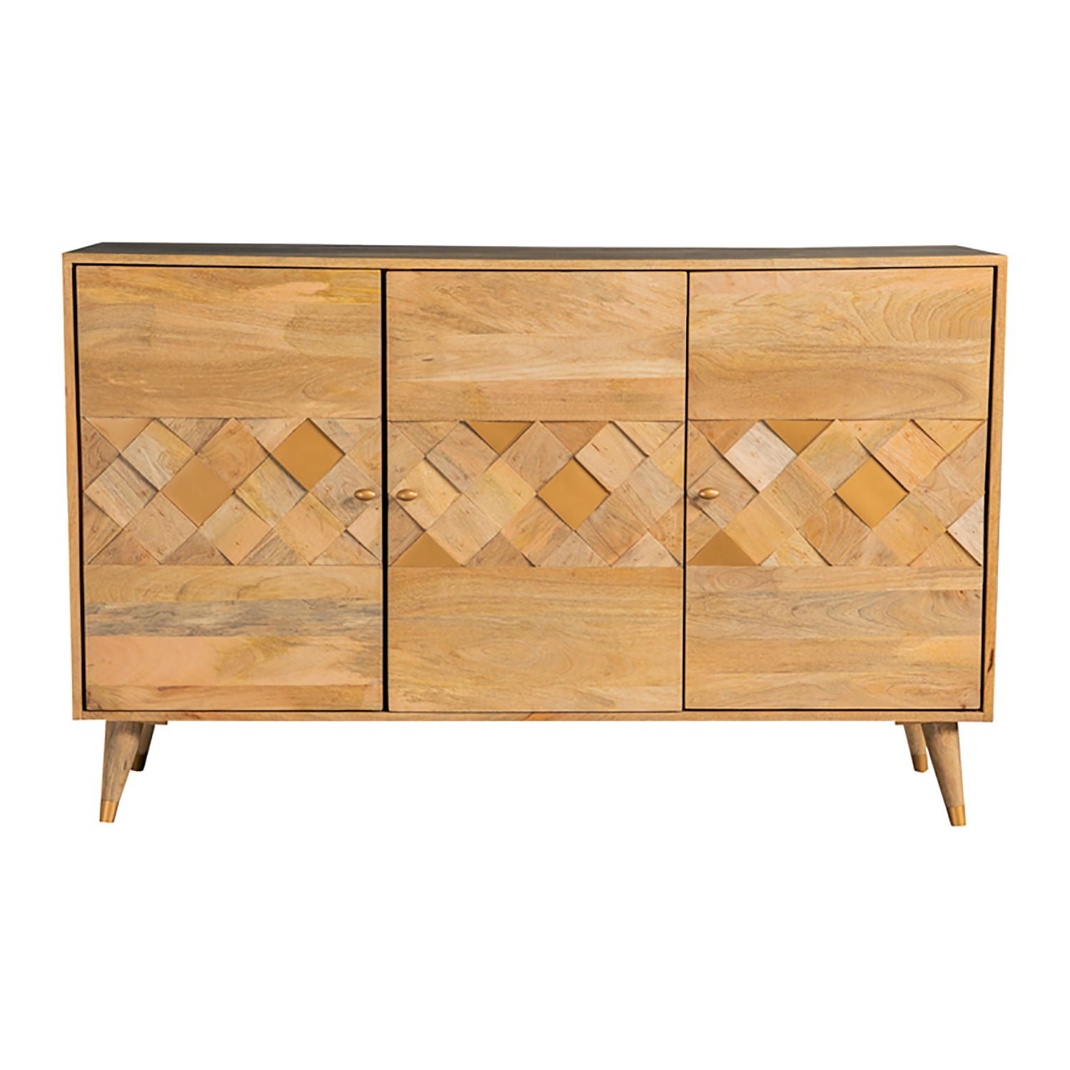 Austin - 3 Door Accent Cabinet With Tapered Legs - Natural
