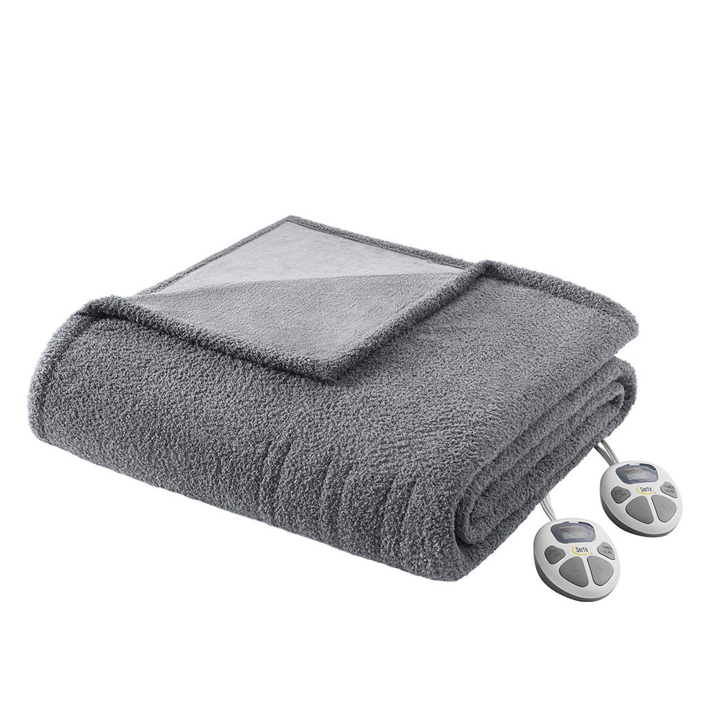 Dream Soft Heated - Twin Blanket - Gray