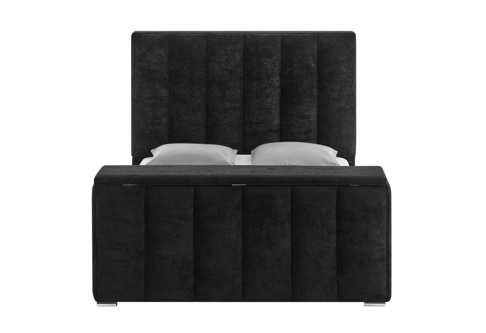 Serenity - King Bed Footboard With TV Lift And Fireplace - Onyx