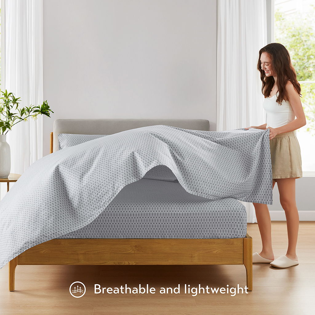 Cotton 144TC - Full Printed Sheets - Diamond Gray