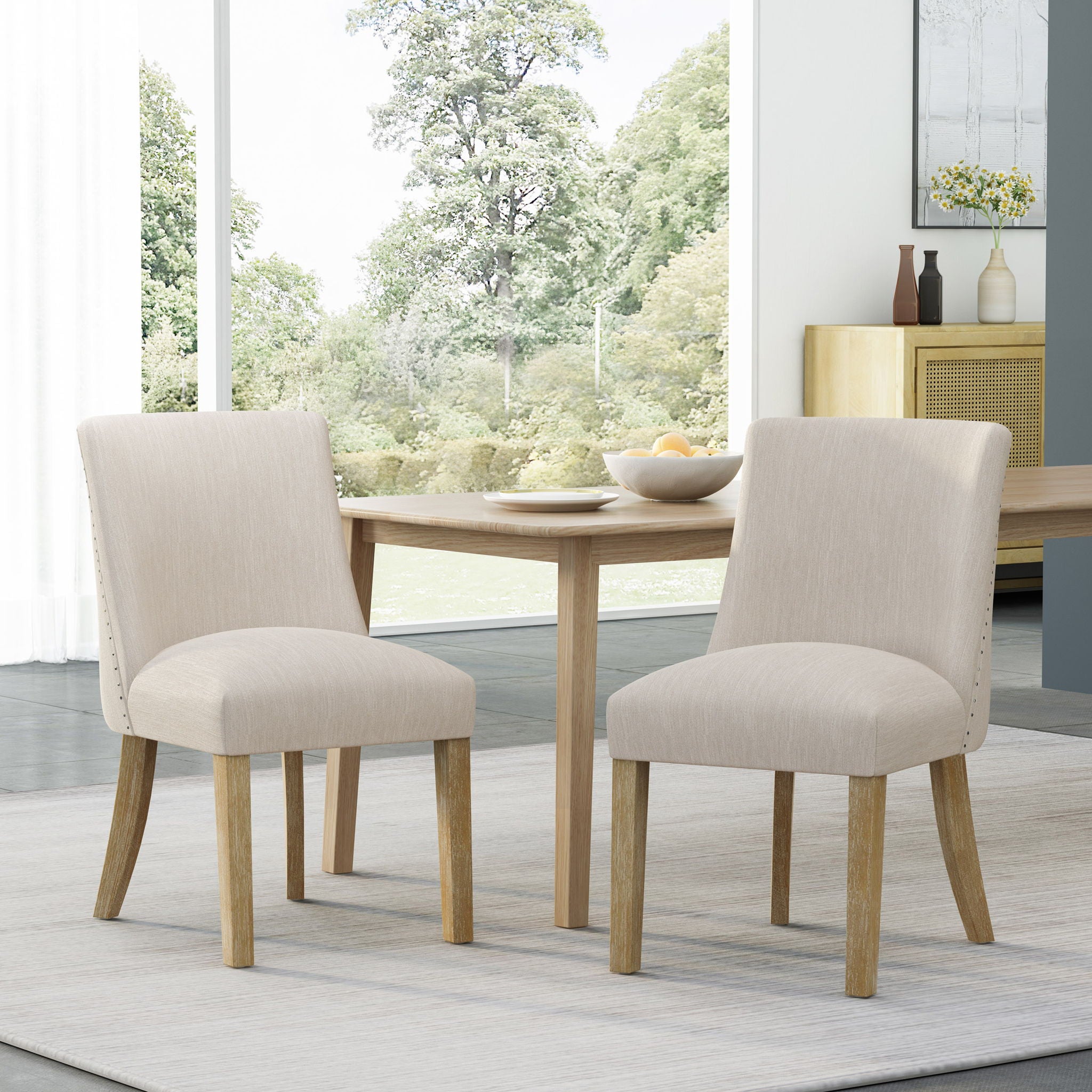Classic Fabric Dining Chair - Beige