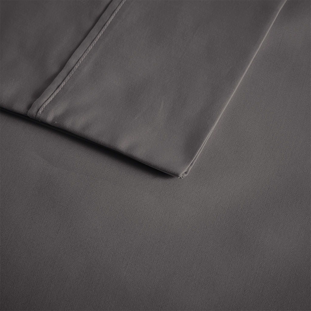 600 Thread Count - Cooling Cotton Blend 4 Piece Queen Sheet Set - Charcoal