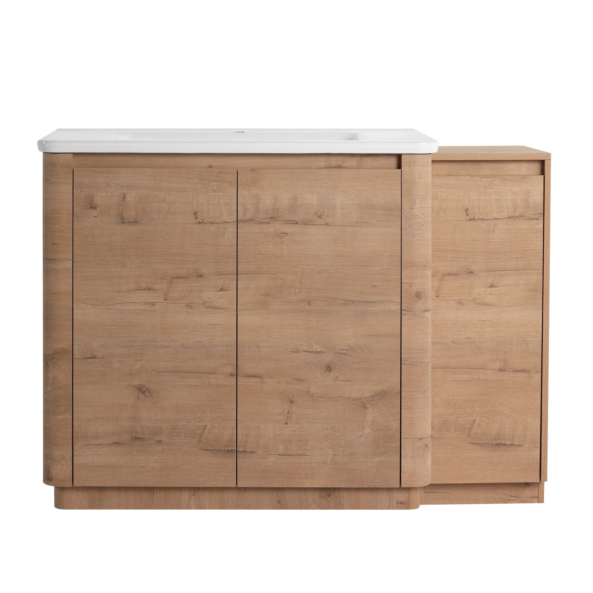 Freestanding Bathroom Vanity With Sink, 1 Small Storage Cabinet, Soft Close Door