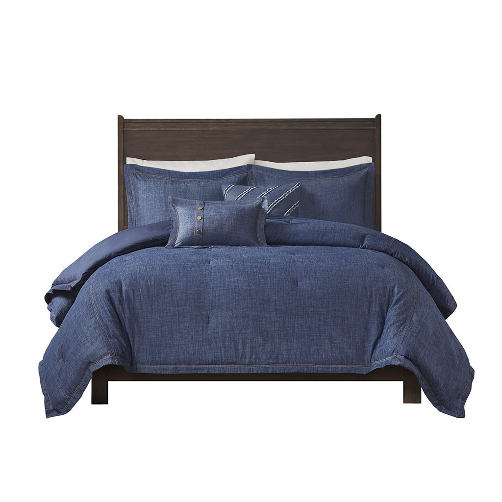 Perry - Queen Oversized Denim Comforter Set - Blue