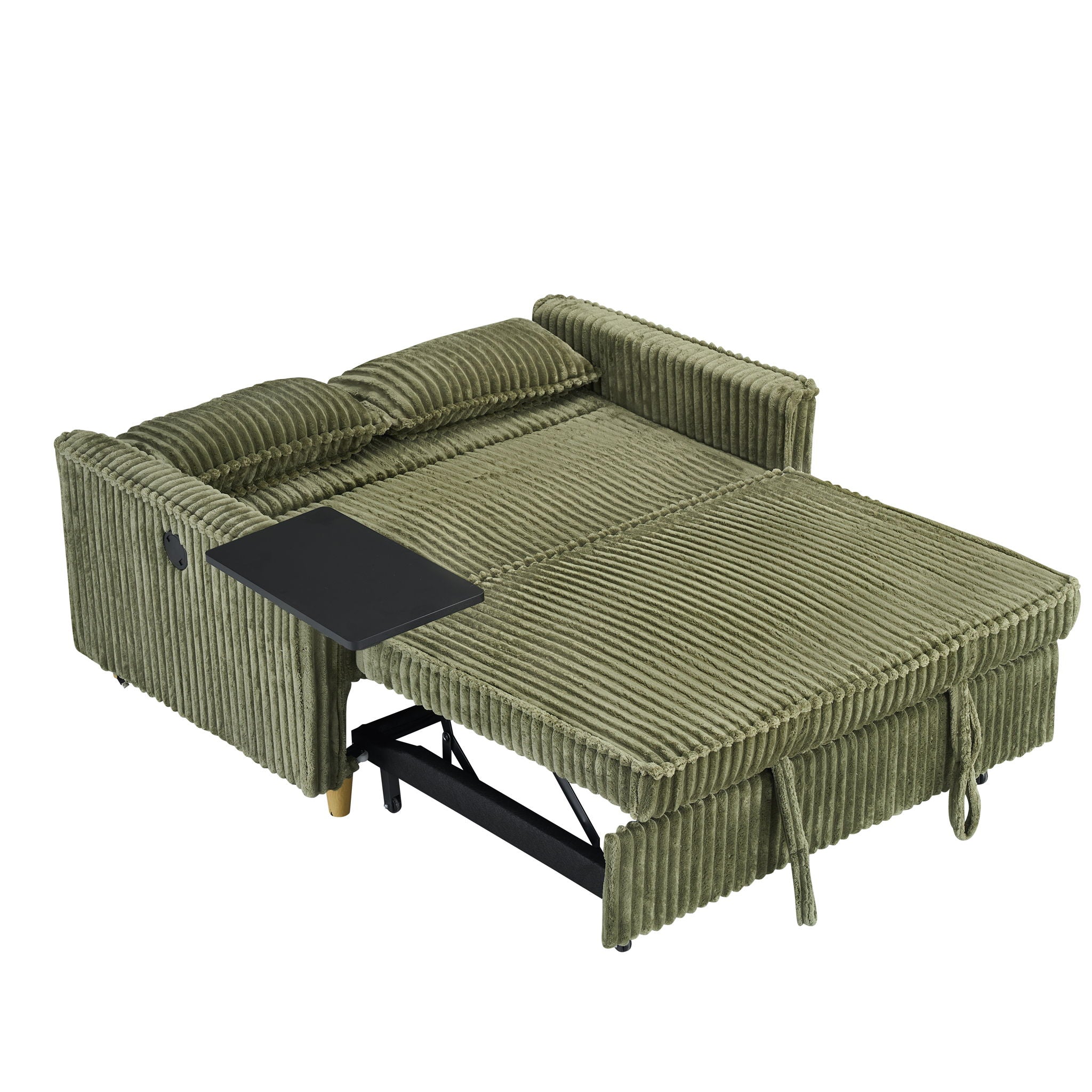 Pull Out Sofa With Movable Tabletop And USB Ports