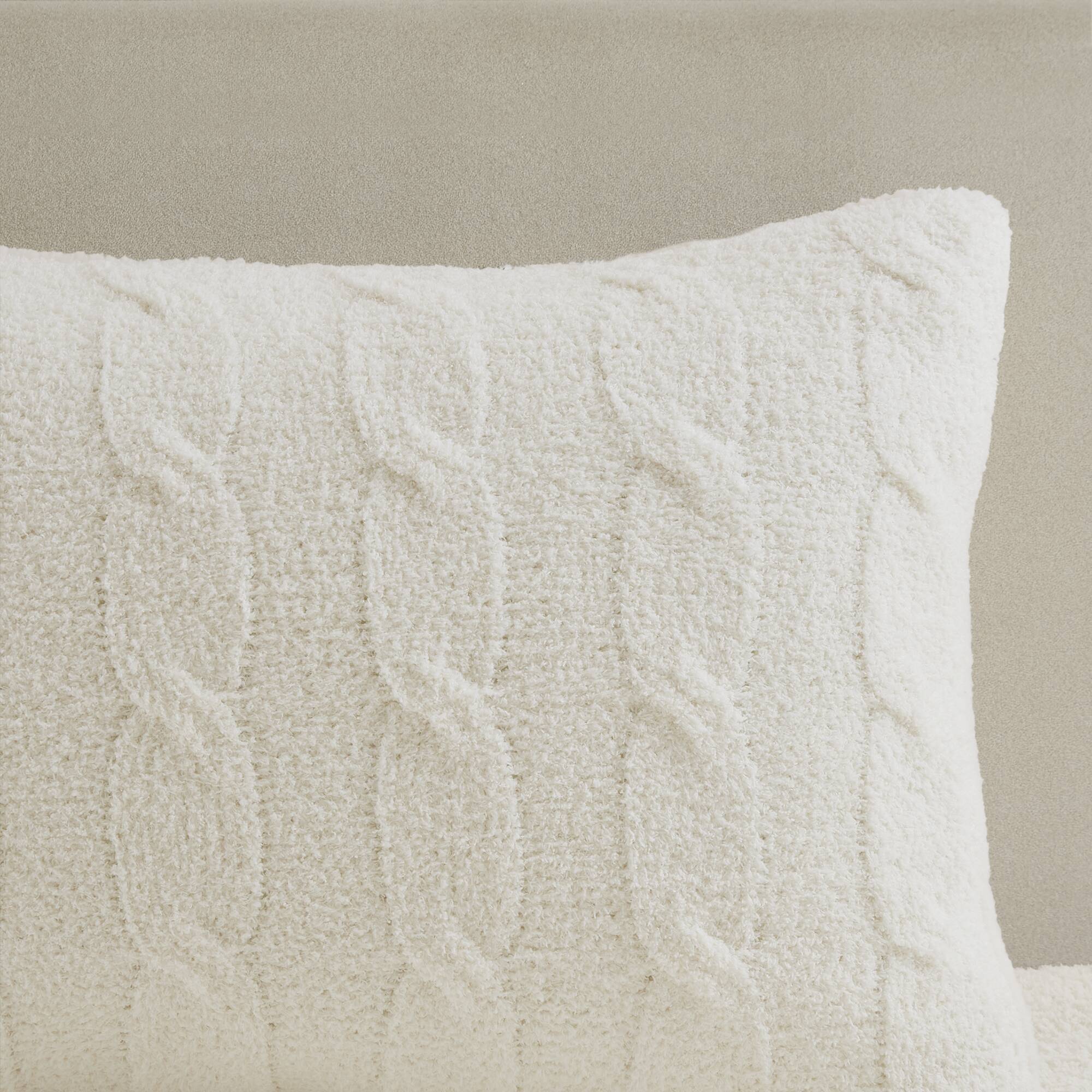 Riordan - Full/Queen Cable Knit Comforter Set - Ivory