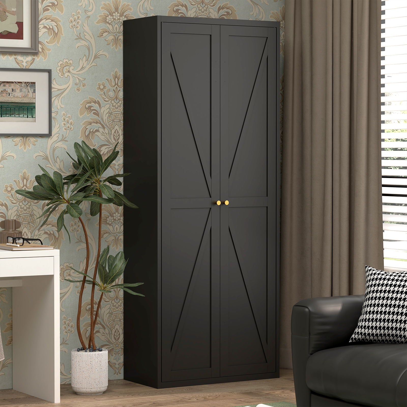 Adjustable 2 Door Storage Cabinet With Adjustable Shelves