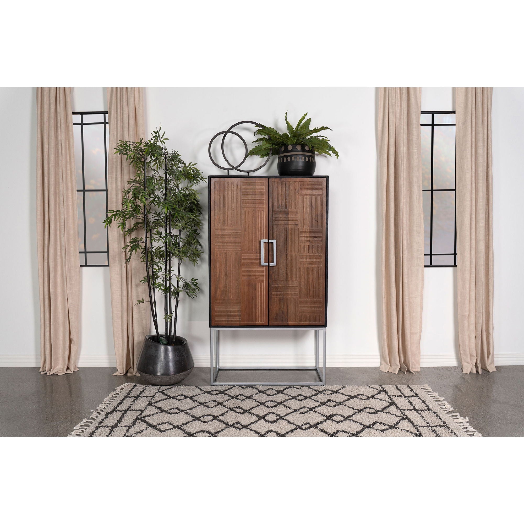 Washoe - 2 Door Bar Cabinet - Walnut