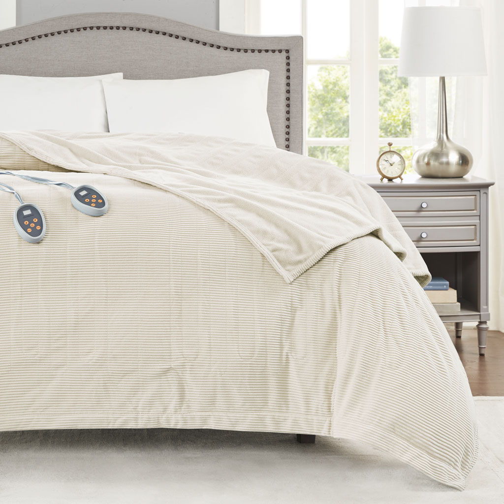Electric Micro Fleece - King Heated Blanket - Ivory