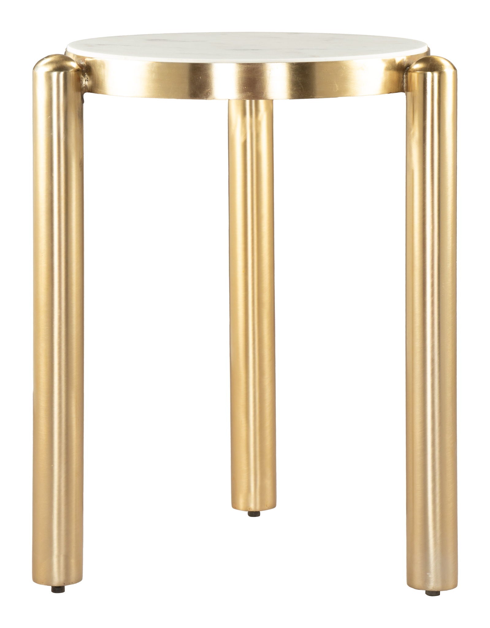 Noan - Side Table - White / Gold