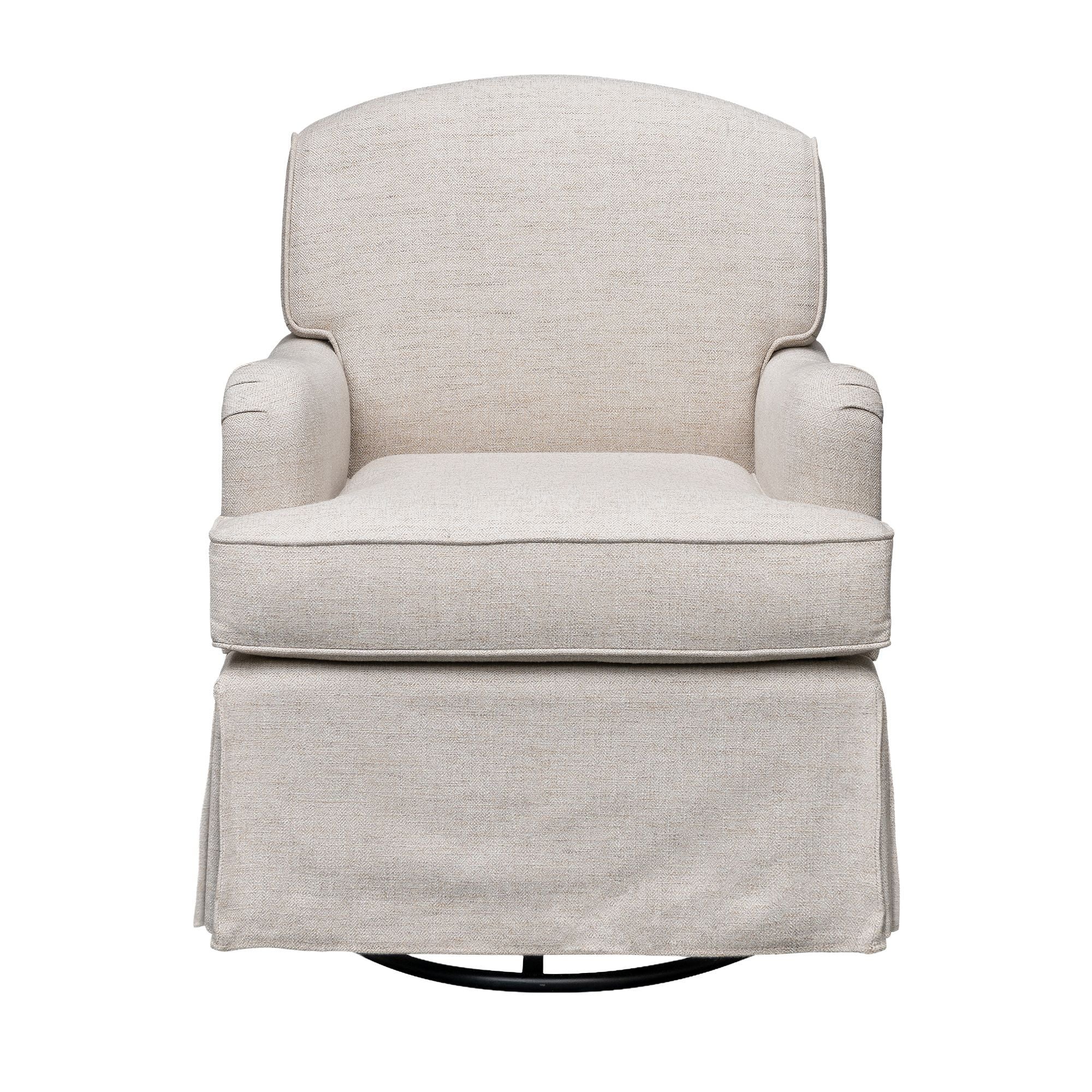 Melody - One Size Swivel Glider Skirted Armchair - Cream