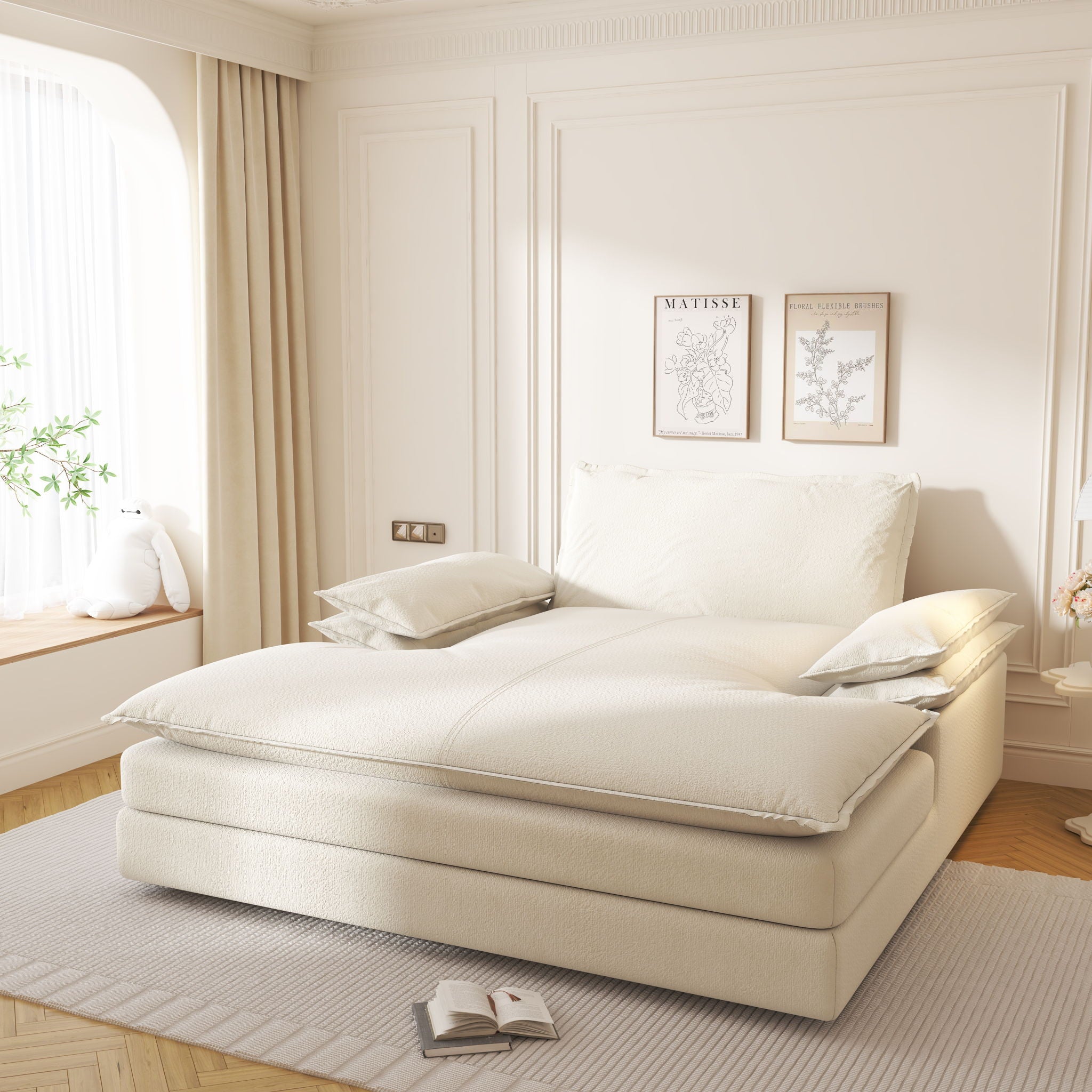 Modern Oversized Double Chaise Lounge Chair