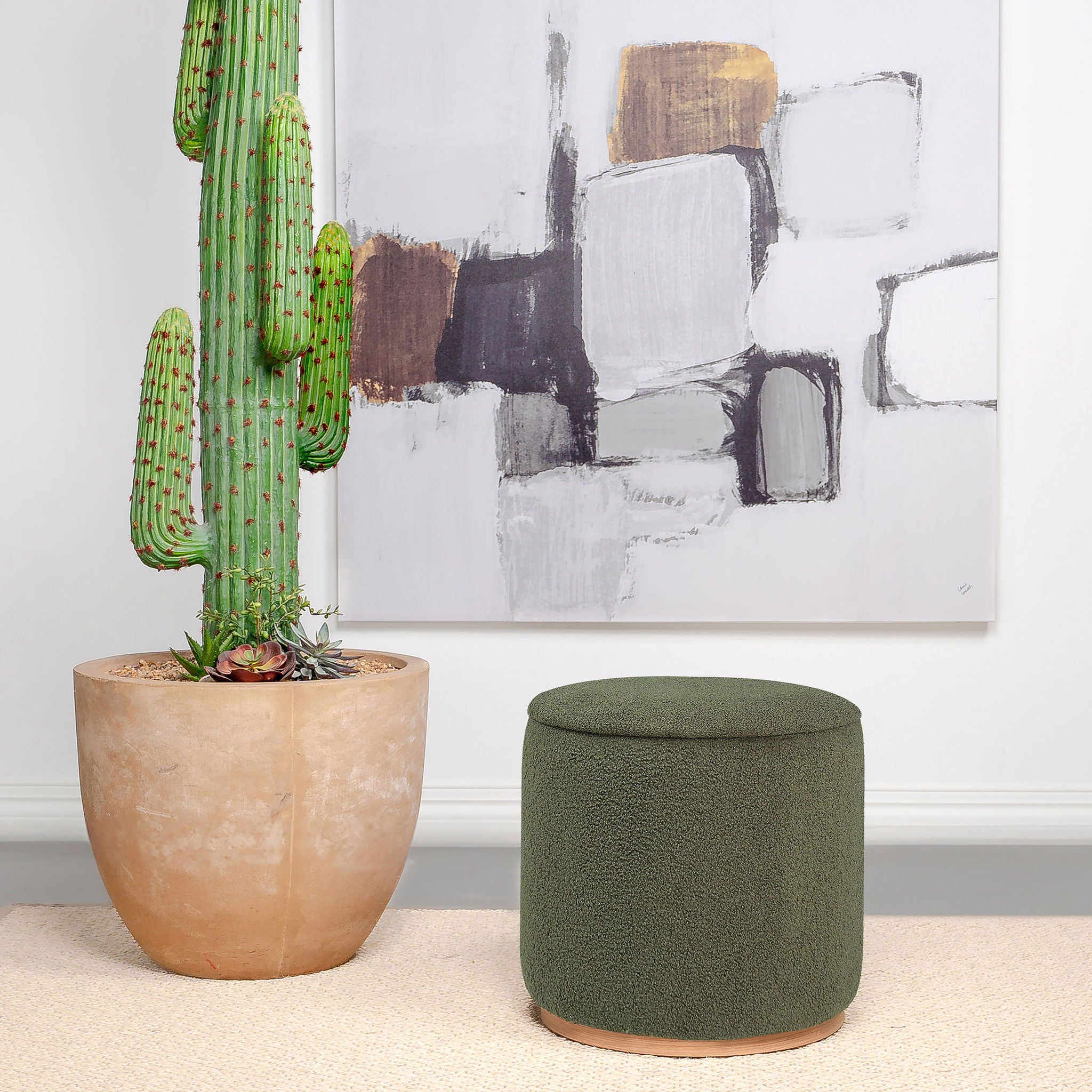 Keita - Upholstered Round Ottoman