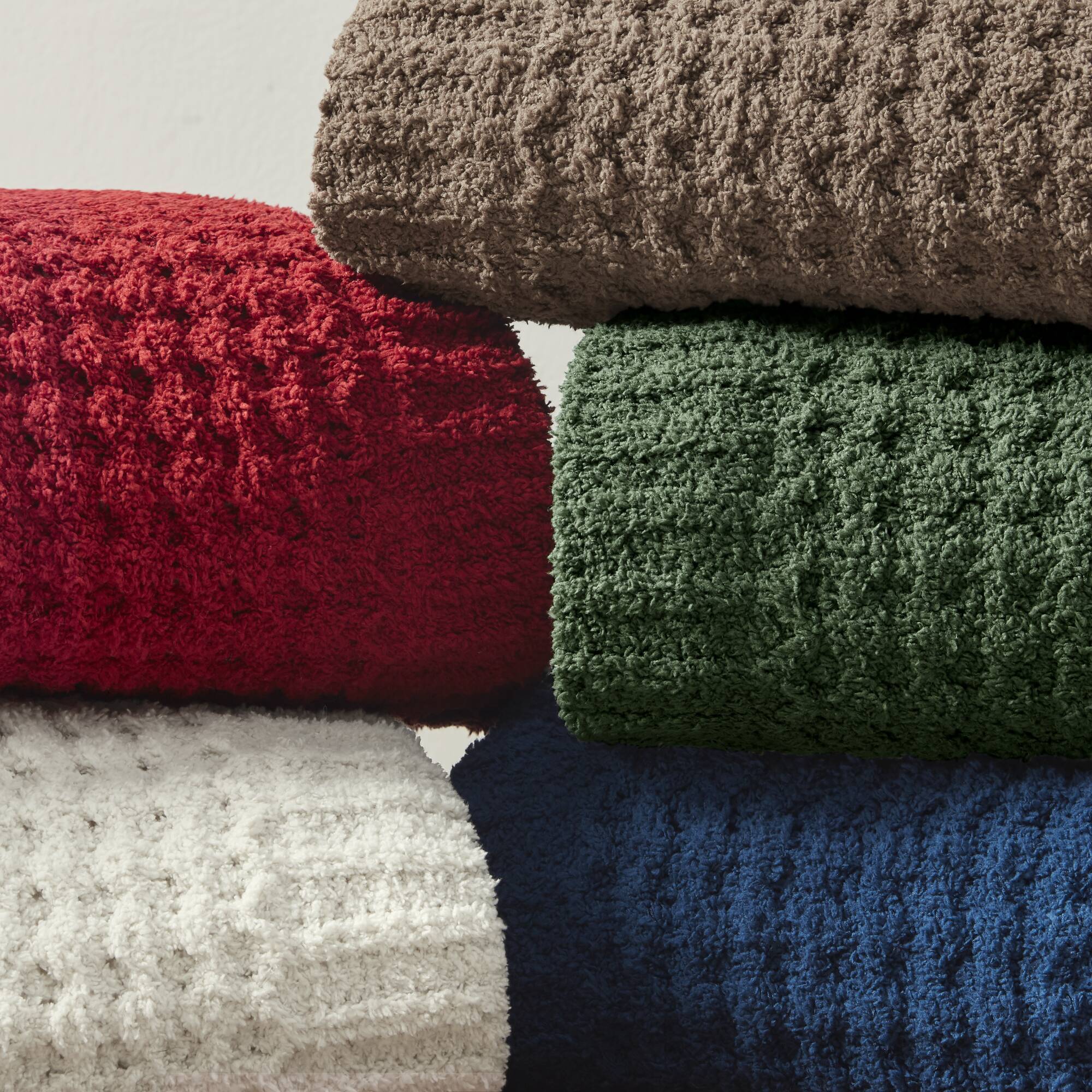 Rowan - Waffle Knit Chenille Throw - Navy Blue
