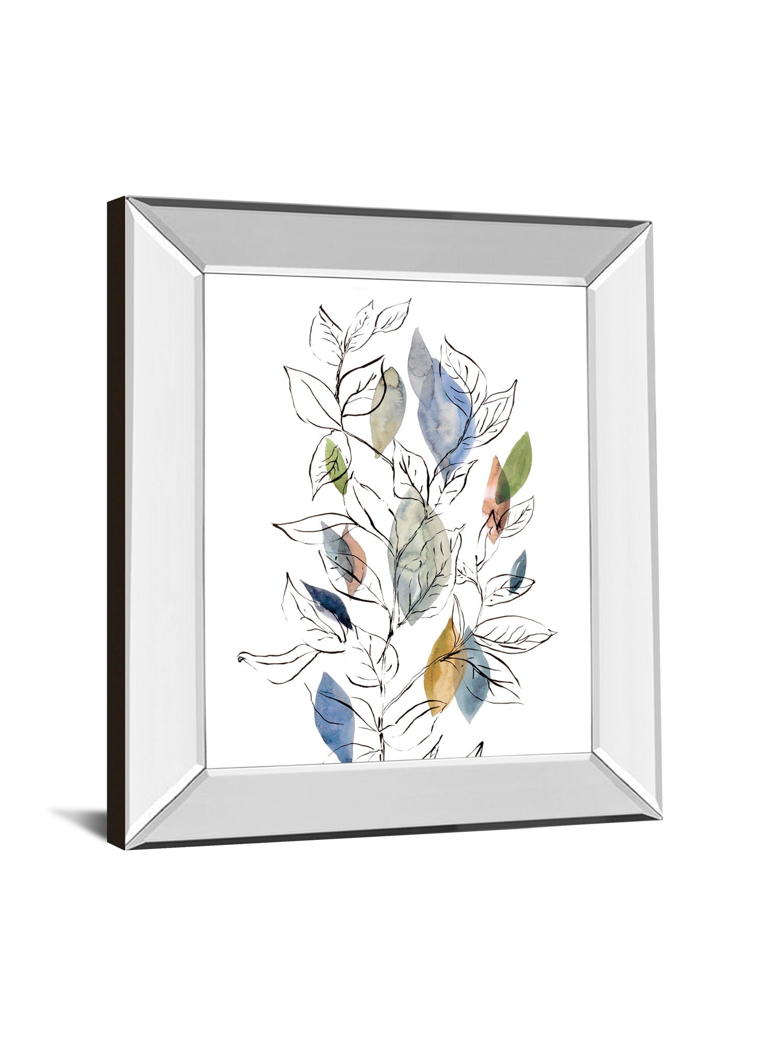 Spring Leaves Il By Meyers, R. - Mirror Framed Print Wall Art - White