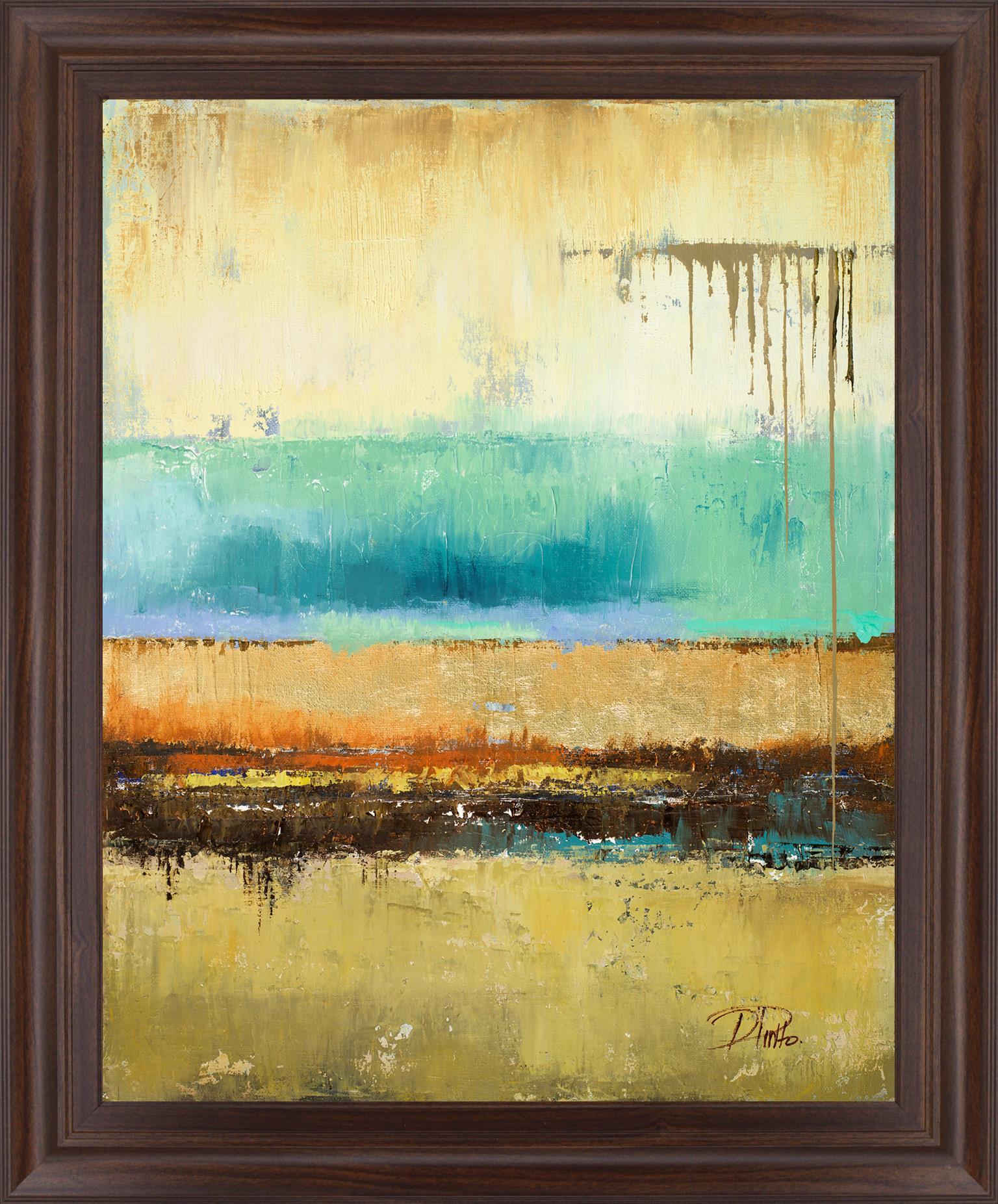 Sunwashed Horizon - 28" x 34" Framed Wall Art - Light Blue